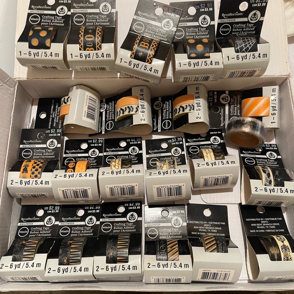 Recollections Crafting Tape Set - Orange, Black, White